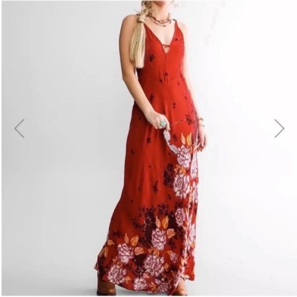 Free People get to you maxi slip dress boho XS - Picture 4 of 6